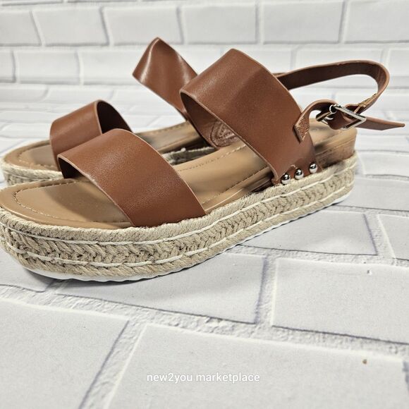 Athlefit women's wedge sandals Brown and tan and white size 6.5 - Picture 3 of 7
